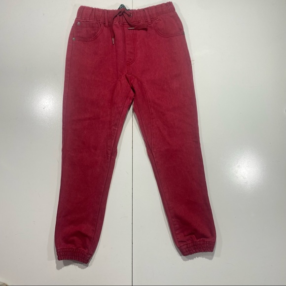 Switch Remarkable Cotton Red Pull On Mens Jean Joggers Tie Drawstring 30x28 - Picture 2 of 14